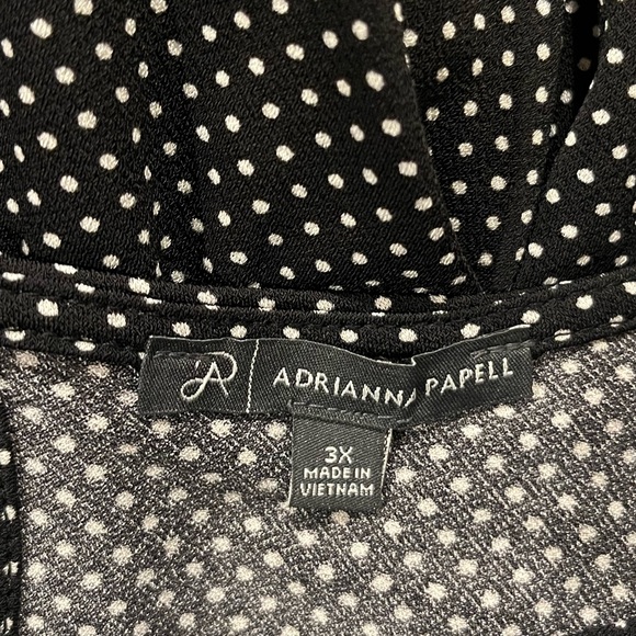 Adrianna Papell Polka Dot 3/4 Sleeve Stretch Knit Top - Picture 5 of 6